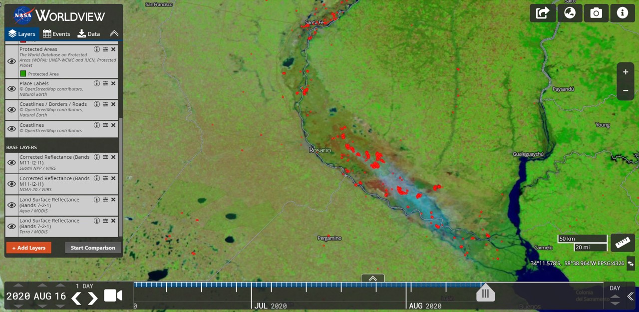 Los incendios vistos con Worldview